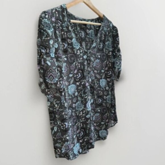 Torrid Plus Harper 1/2 Sleeve Pullover Blouse Floral Boho Work V Neck Size 1X - Picture 6 of 7